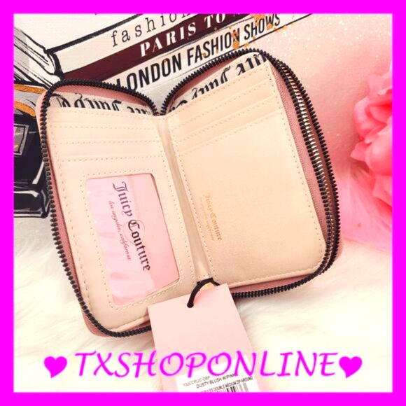 💗🌺{Juicy Couture} Dusty Blush Pink Breaking The Rules Double Medium Zip Wallet - Picture 5 of 8
